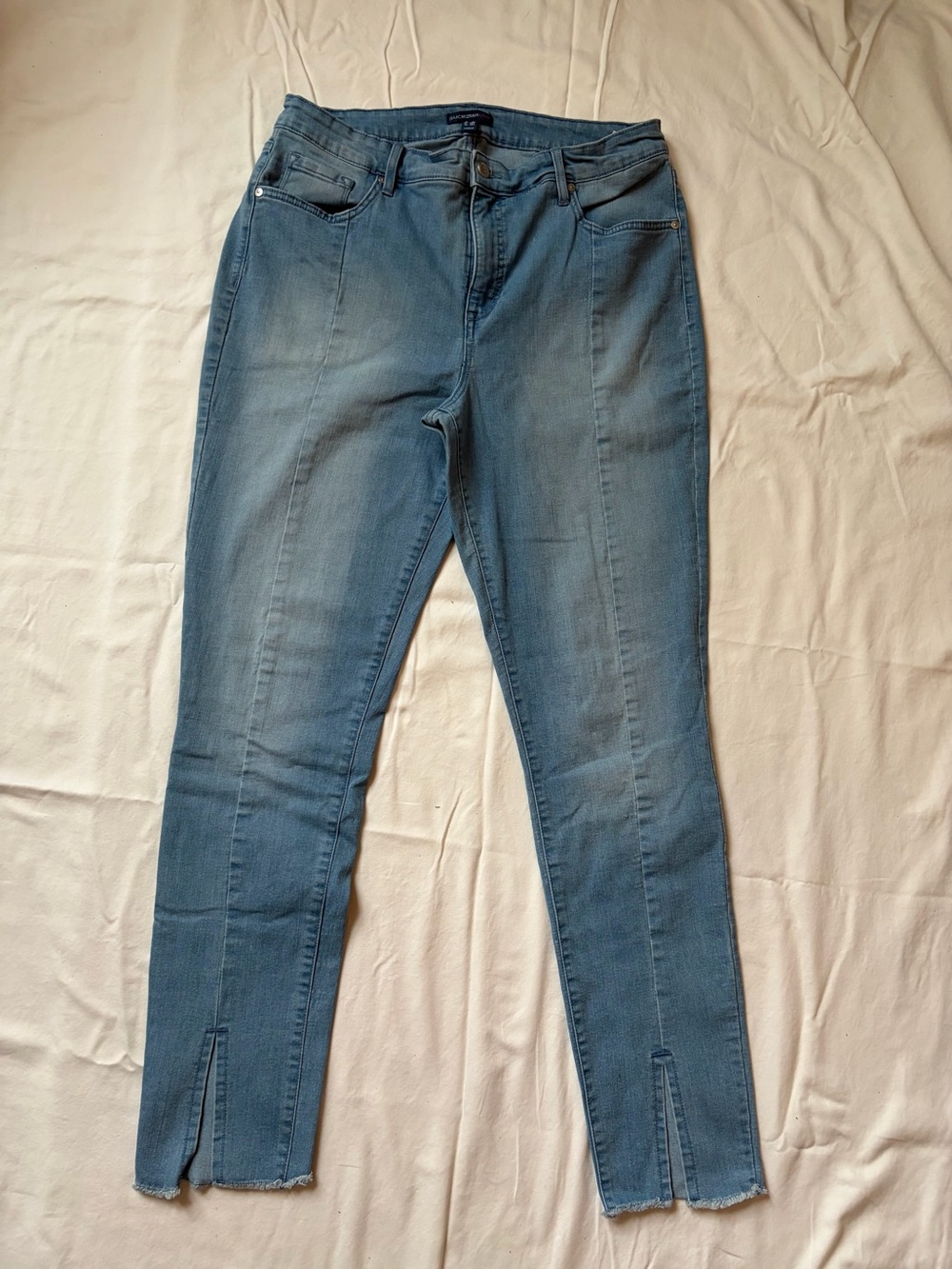 Isaac Mizrahi Light Blue Skinny Jeans with Ankle Slits